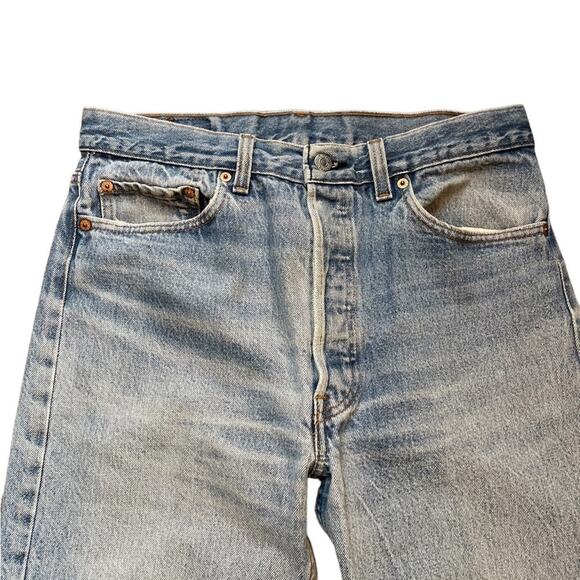 Vintage men’s 501 button fly Levi’s high rise straight leg unisex 34x32 - Picture 3 of 14